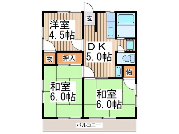 サンメゾンヒラニ２の物件間取画像